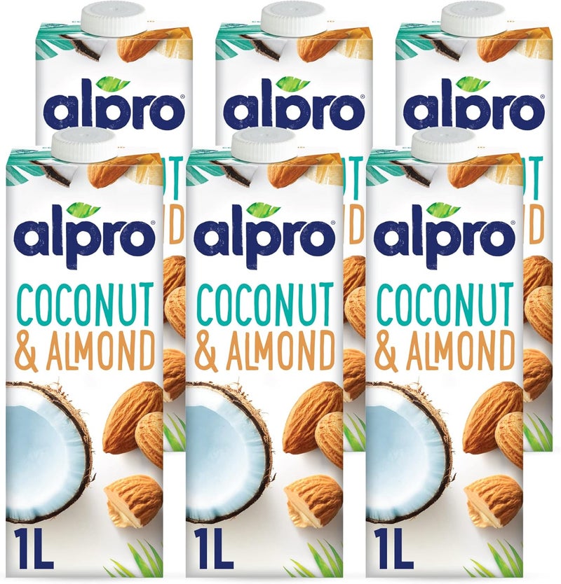 Alpro Coconut Almond Drink - 100% Plant-Based, Lactose & Dairy Free - 6 Pack of 1L Cartons - Image 1